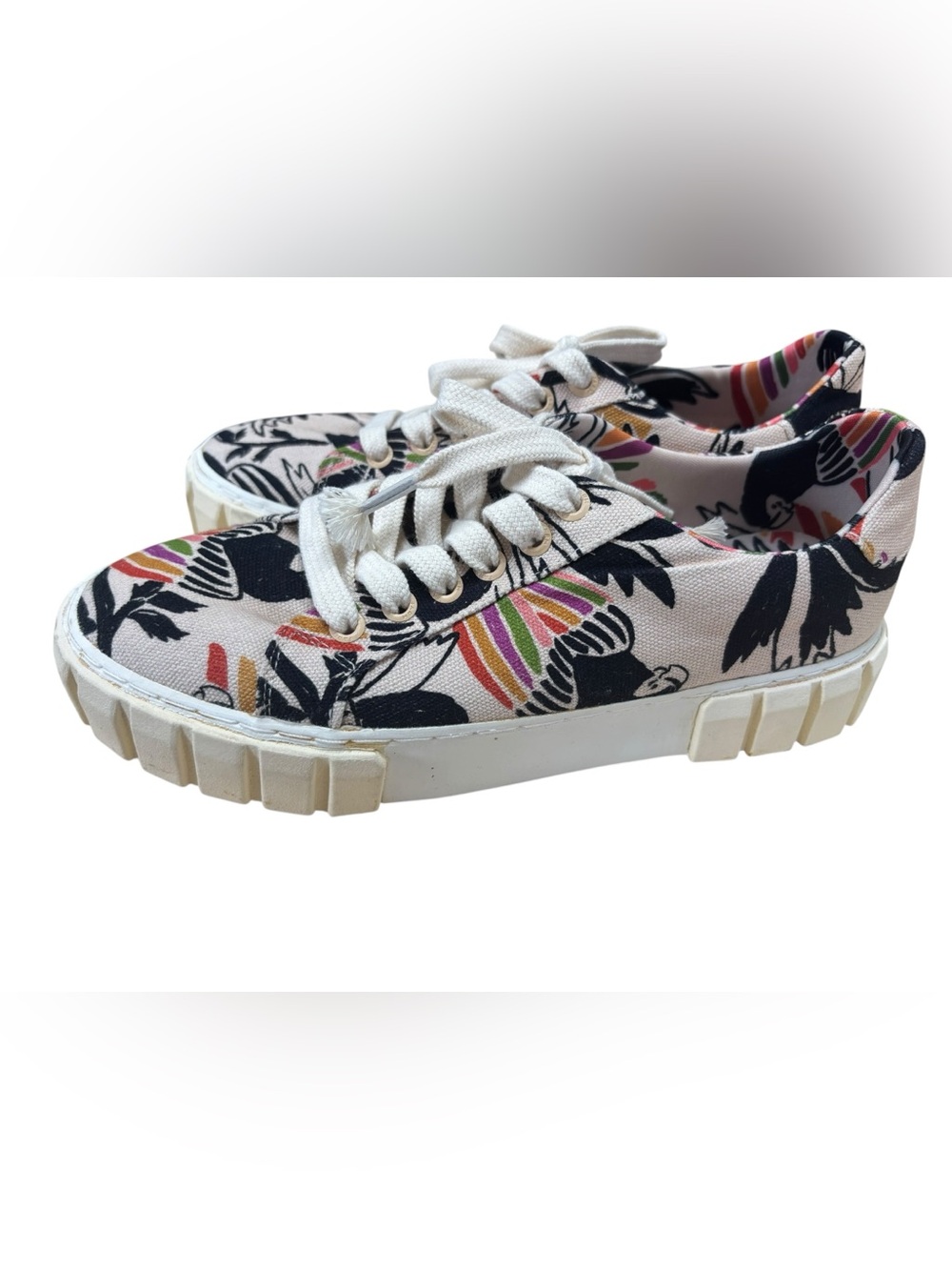 Farm Rio‎ Women’s Floral Canvas Lace-Up Sneakers Multicolor Size EUR 39